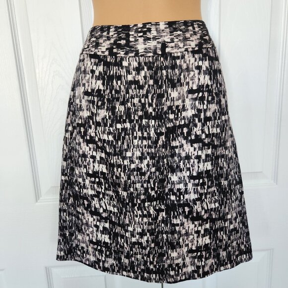 BANANA REPUBLIC WOMENS SKIRT SZ 4 BLACK AND PALE PINK LINEN AND VISCOSE A LINE - Picture 6 of 11